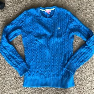 Lilly Pulitzer cable knit sweater blue medium